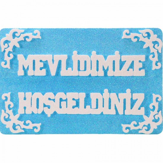 Mevlidimize Hoşgeldiniz Mavi Strafor Süs